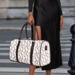 White Bull Terrier Pattern Print Duffle Bag