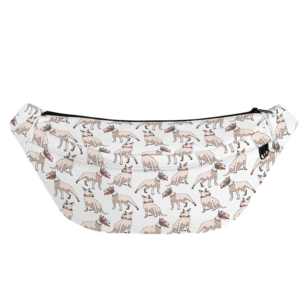White Bull Terrier Pattern Print Fanny Pack