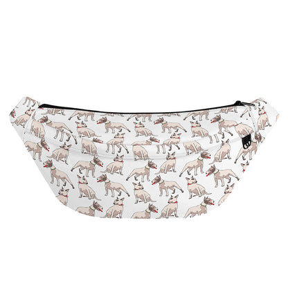 White Bull Terrier Pattern Print Fanny Pack