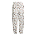 White Bull Terrier Pattern Print Fleece Lined Knit Pants