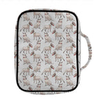 White Bull Terrier Pattern Print Front Pocket Bible Bag