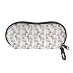 White Bull Terrier Pattern Print Glasses Case