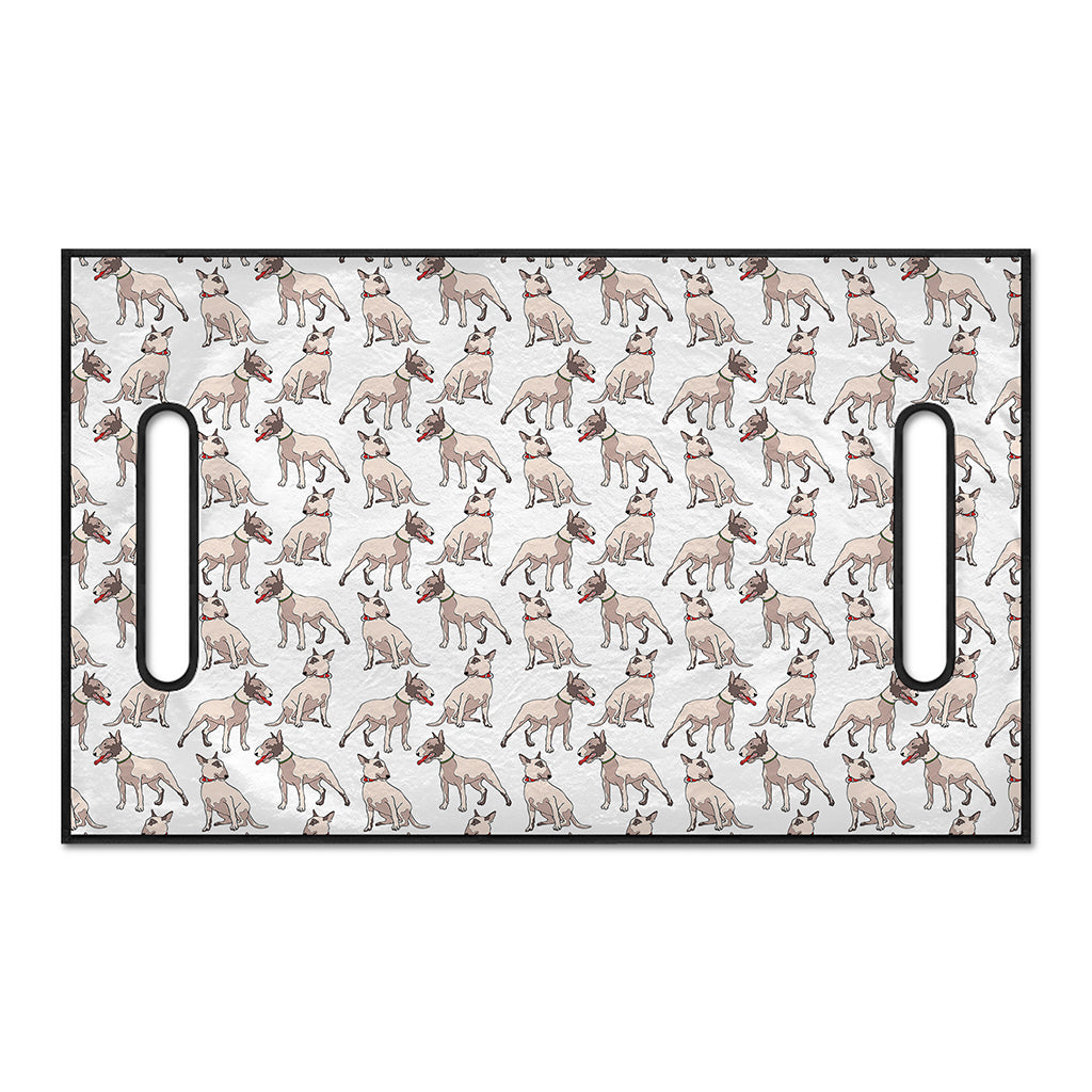 White Bull Terrier Pattern Print Golf Cart Seat Cover