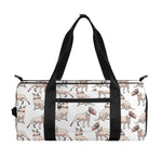 White Bull Terrier Pattern Print Gym Bag