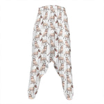 White Bull Terrier Pattern Print Hammer Pants