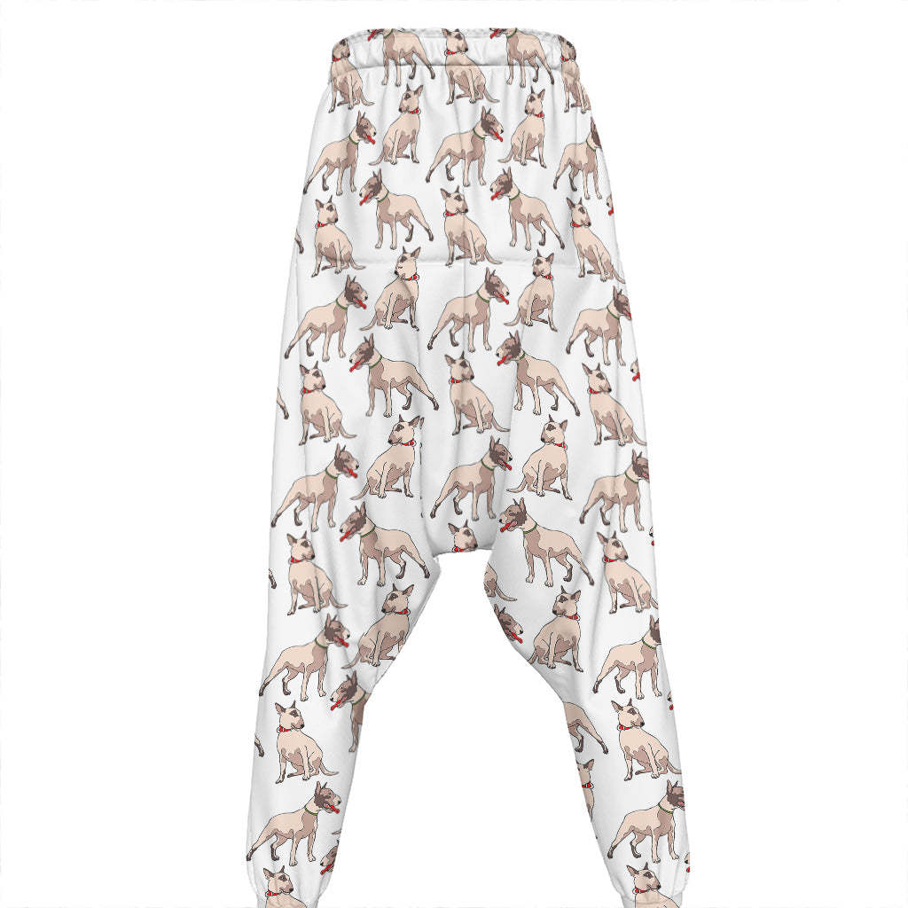 White Bull Terrier Pattern Print Hammer Pants