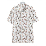White Bull Terrier Pattern Print Hawaiian Shirt