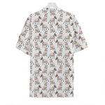 White Bull Terrier Pattern Print Hawaiian Shirt