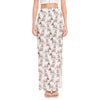 White Bull Terrier Pattern Print High Slit Maxi Skirt