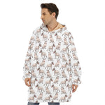White Bull Terrier Pattern Print Hoodie Blanket