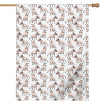 White Bull Terrier Pattern Print House Flag