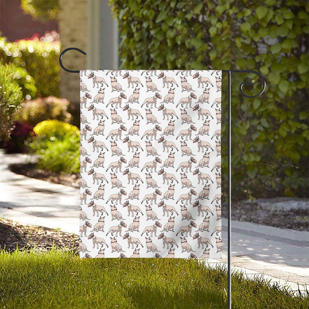 White Bull Terrier Pattern Print House Flag