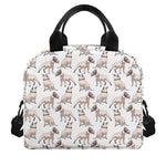 White Bull Terrier Pattern Print Insulated Lunch Bag