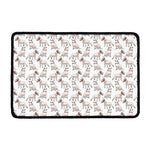 White Bull Terrier Pattern Print Kitchen Mat