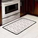 White Bull Terrier Pattern Print Kitchen Mat