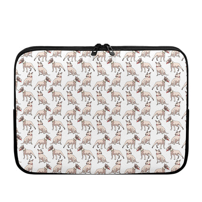 White Bull Terrier Pattern Print Laptop Sleeve
