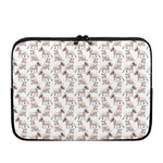 White Bull Terrier Pattern Print Laptop Sleeve