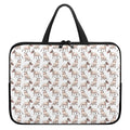 White Bull Terrier Pattern Print Laptop Sleeve With Handle