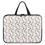 White Bull Terrier Pattern Print Laptop Sleeve With Handle