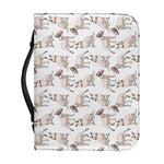 White Bull Terrier Pattern Print Leather Bible Cover