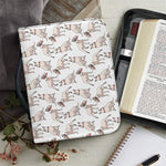 White Bull Terrier Pattern Print Leather Bible Cover