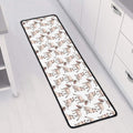 White Bull Terrier Pattern Print Long Kitchen Mat