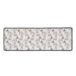 White Bull Terrier Pattern Print Long Kitchen Mat