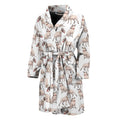 White Bull Terrier Pattern Print Men's Bathrobe