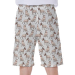 White Bull Terrier Pattern Print Men's Beach Shorts