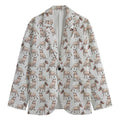White Bull Terrier Pattern Print Men's Blazer