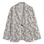 White Bull Terrier Pattern Print Men's Blazer