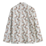 White Bull Terrier Pattern Print Men's Blazer