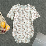 White Bull Terrier Pattern Print Men's Bodysuit