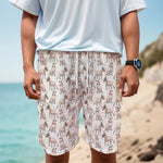 White Bull Terrier Pattern Print Men's Cargo Shorts