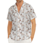 White Bull Terrier Pattern Print Men's Deep V-Neck Shirt