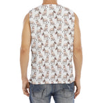 White Bull Terrier Pattern Print Men's Fitness Tank Top