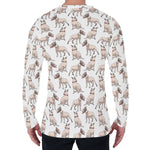 White Bull Terrier Pattern Print Men's Long Sleeve T-Shirt