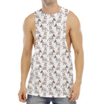 White Bull Terrier Pattern Print Men's Muscle Tank Top