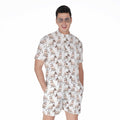 White Bull Terrier Pattern Print Men's Romper