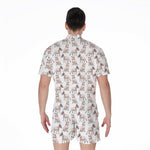 White Bull Terrier Pattern Print Men's Rompers