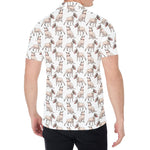 White Bull Terrier Pattern Print Men's Shirt