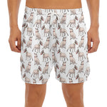 White Bull Terrier Pattern Print Men's Split Running Shorts