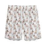 White Bull Terrier Pattern Print Men's Sports Shorts