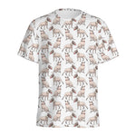 White Bull Terrier Pattern Print Men's Sports T-Shirt