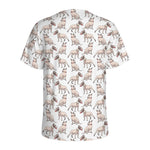 White Bull Terrier Pattern Print Men's Sports T-Shirt