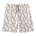 White Bull Terrier Pattern Print Men's Swim Trunks