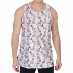 White Bull Terrier Pattern Print Men's Velvet Tank Top