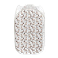 White Bull Terrier Pattern Print Mesh Laundry Hamper
