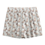 White Bull Terrier Pattern Print Mesh Shorts