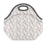 White Bull Terrier Pattern Print Neoprene Lunch Bag